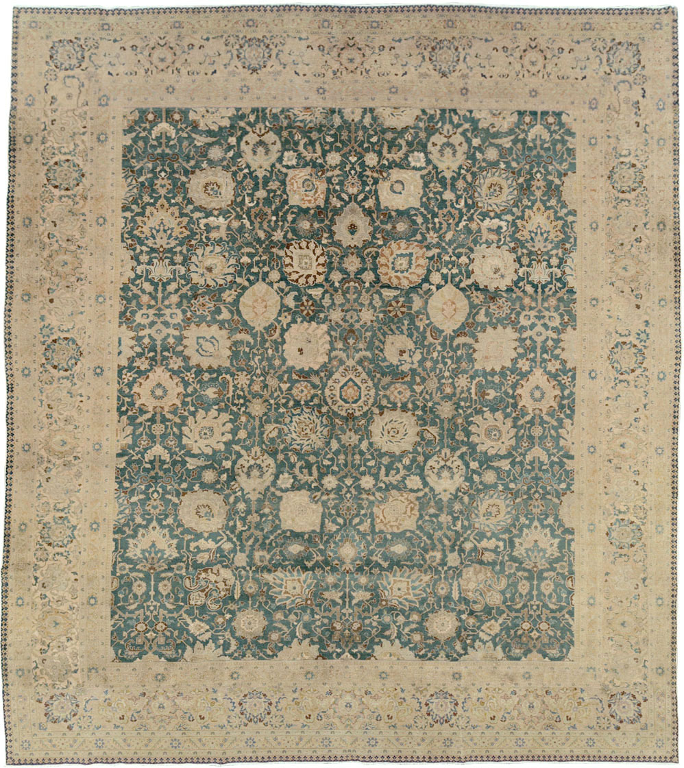 Antique Persian Tabriz Square Carpet, No.16617 - Galerie Shabab