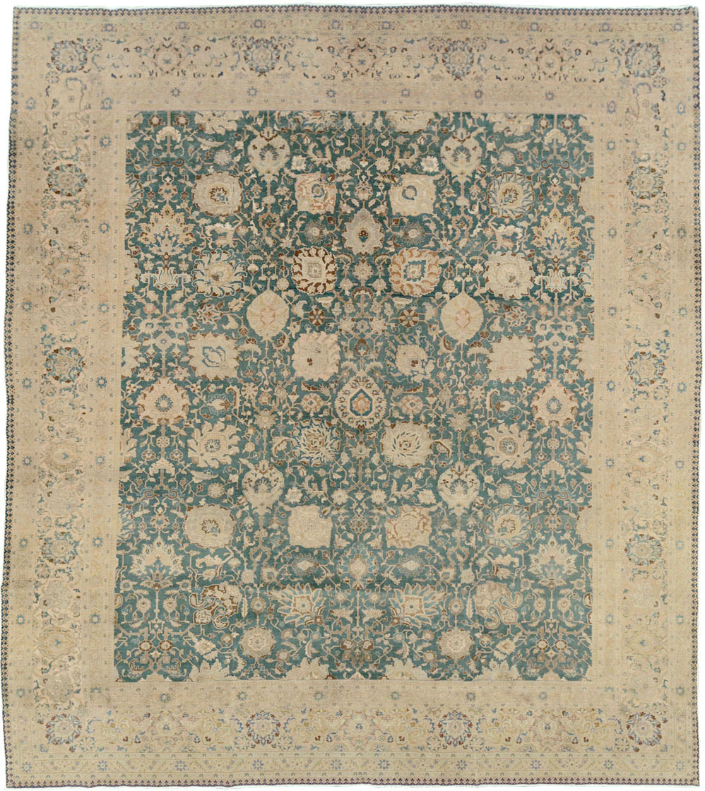 Antique Persian Tabriz Square Carpet, No.16617 - Galerie Shabab