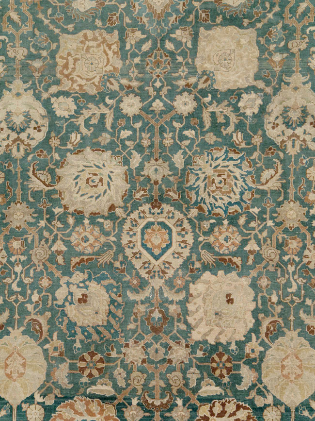 Antique Persian Tabriz Square Carpet, No.16617 - Galerie Shabab