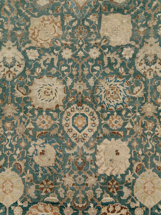 Antique Persian Tabriz Square Carpet, No.16617 - Galerie Shabab