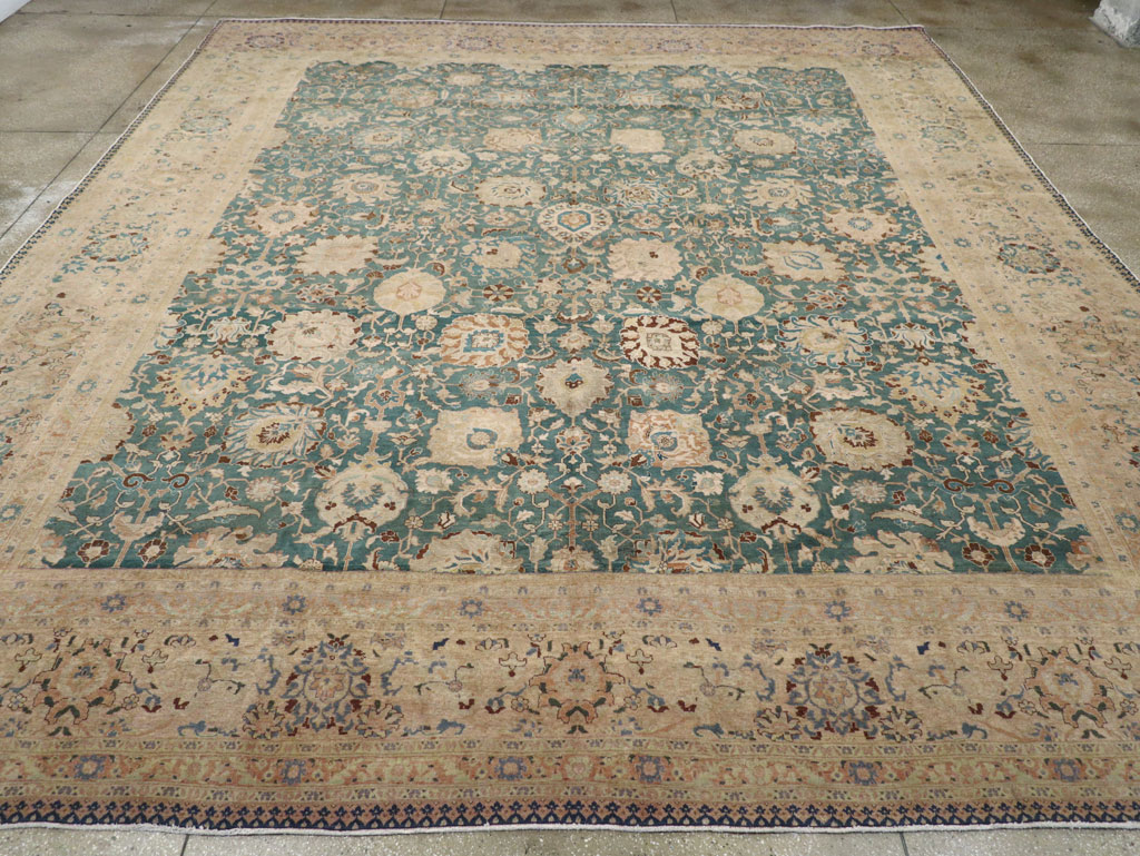 Antique Persian Tabriz Square Carpet, No.16617 - Galerie Shabab