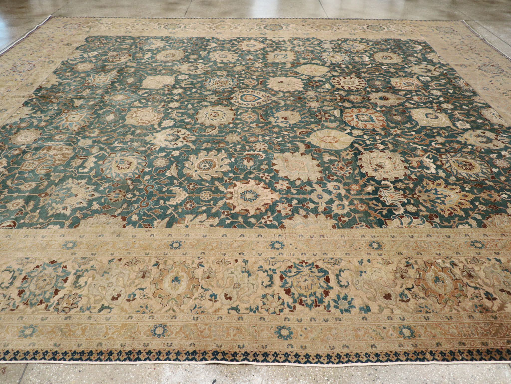 Antique Persian Tabriz Square Carpet, No.16617 - Galerie Shabab