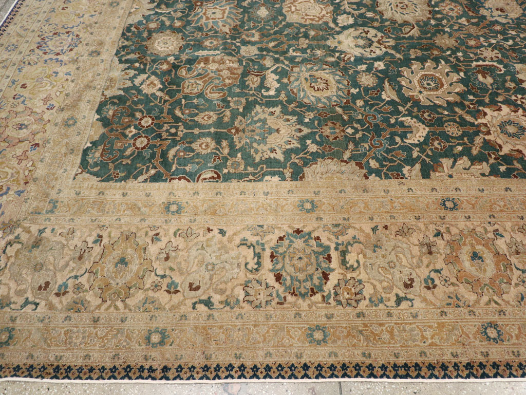 Antique Persian Tabriz Square Carpet, No.16617 - Galerie Shabab