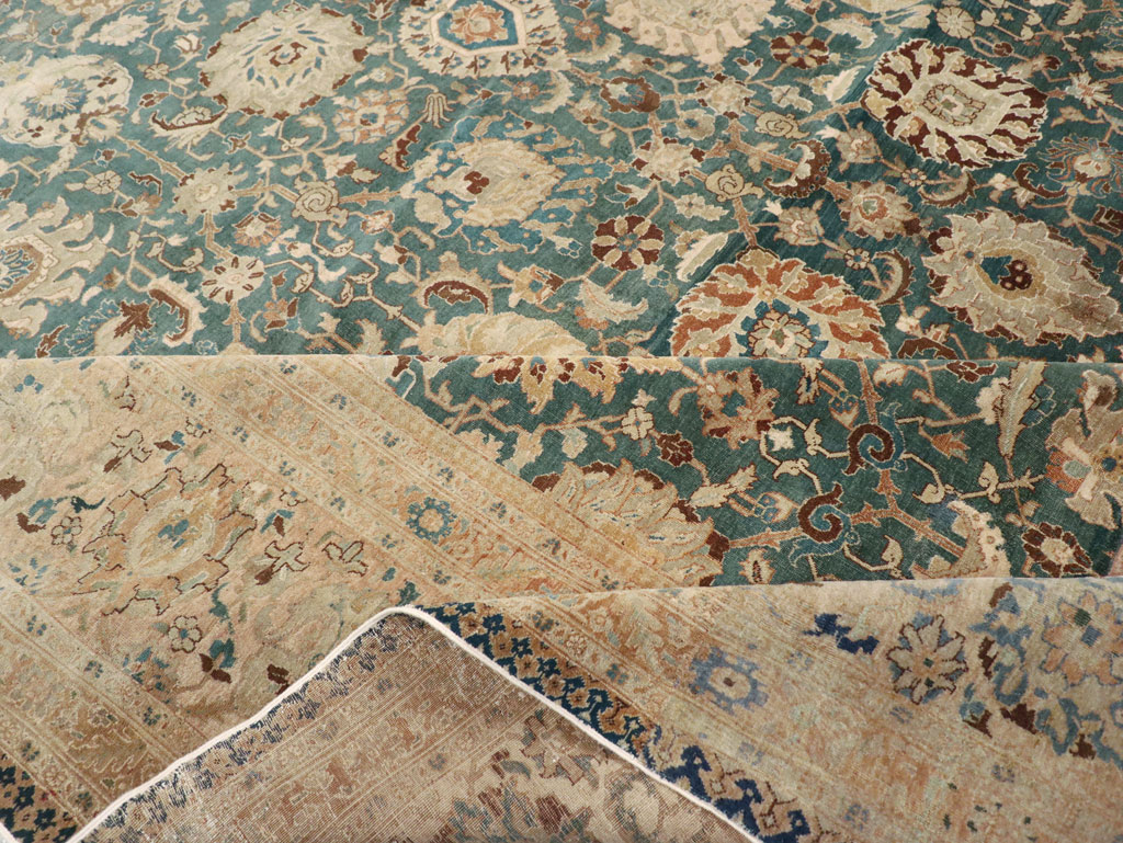 Antique Persian Tabriz Square Carpet, No.16617 - Galerie Shabab