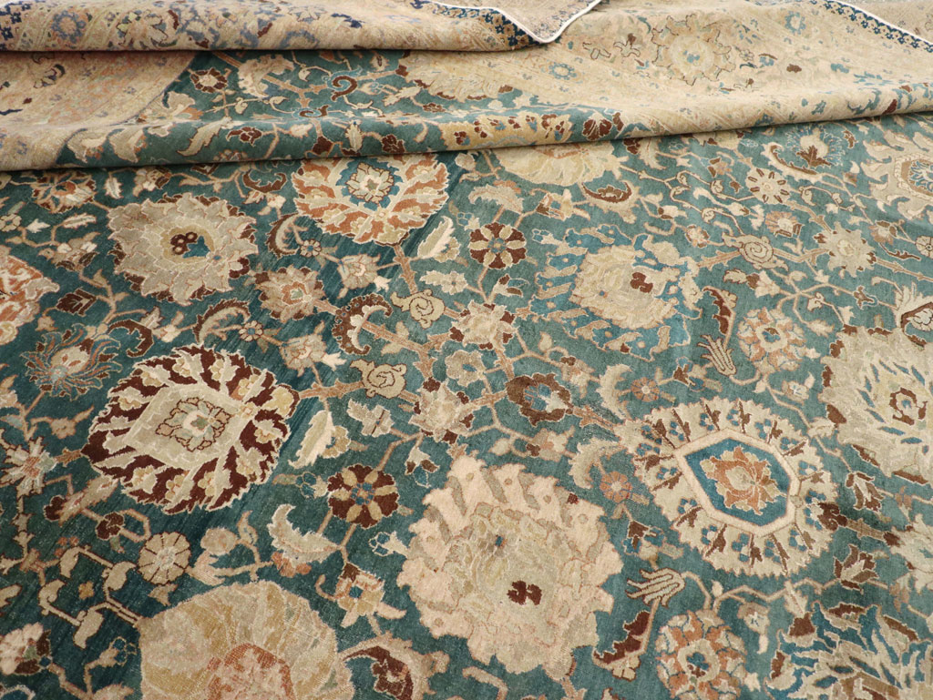 Antique Persian Tabriz Square Carpet, No.16617 - Galerie Shabab