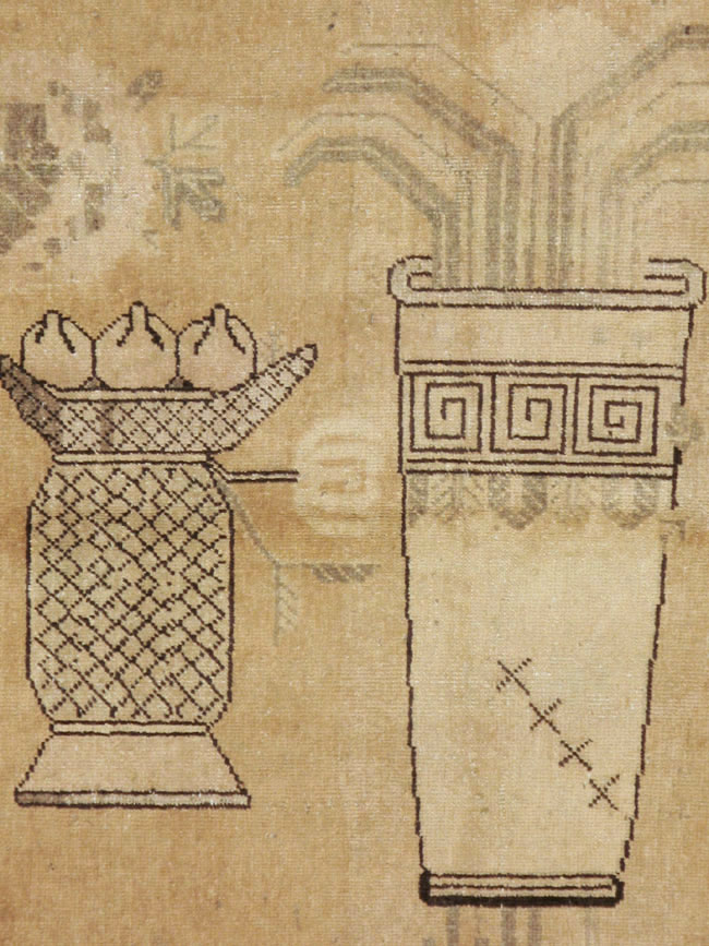 Antique East Turkestan Khotan Pictorial Carpet, No.16768 - Galerie Shabab