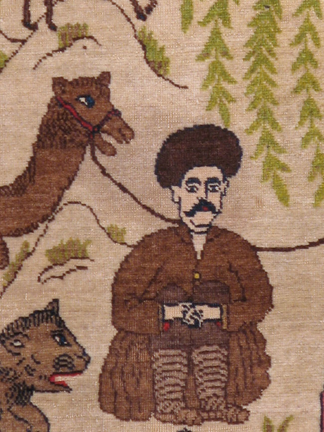 Vintage Persian Tabriz Pictorial Rug, No.16777 - Galerie Shabab