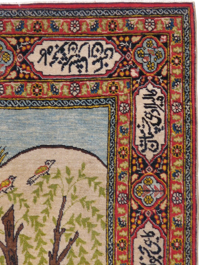 Vintage Persian Tabriz Pictorial Rug, No.16777 - Galerie Shabab