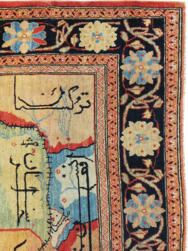 Vintage Persian Tabriz Map Rug, No.16841 - Galerie Shabab