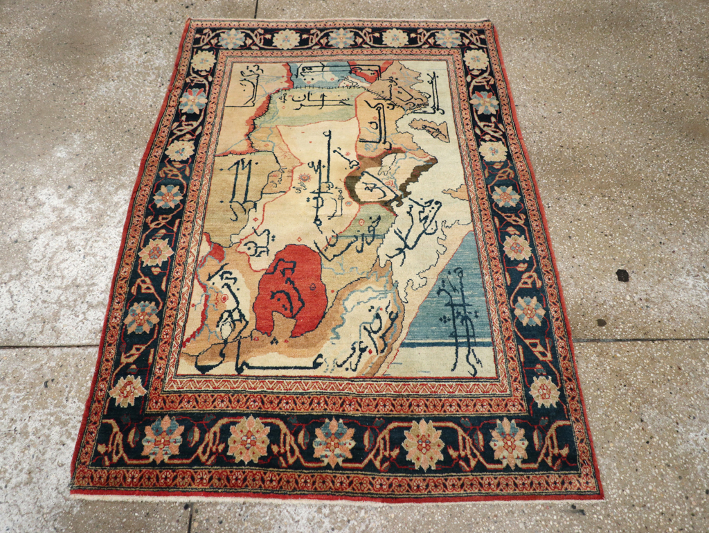 Vintage Persian Tabriz Map Rug, No.16841 - Galerie Shabab