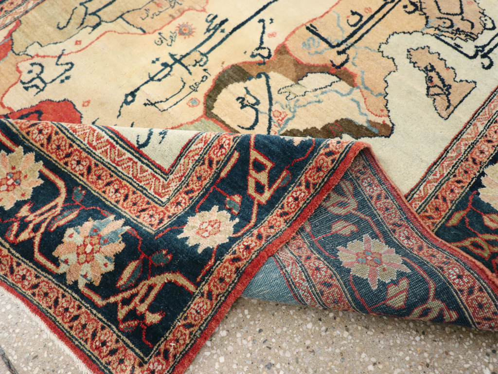 Vintage Persian Tabriz Map Rug, No.16841 - Galerie Shabab
