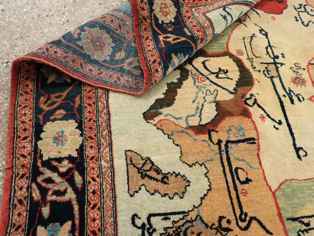 Vintage Persian Tabriz Map Rug, No.16841 - Galerie Shabab