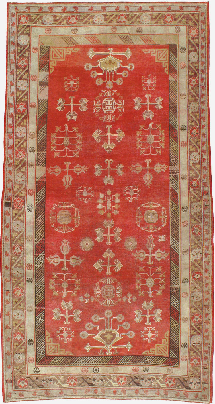 Vintage East Turkestan Khotan Carpet, No.16923 - Galerie Shabab
