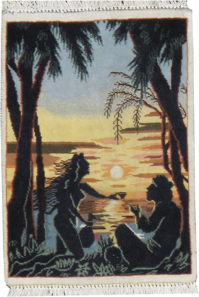 Vintage Persian Tabriz Pictorial Rug, No.16984 - Galerie Shabab