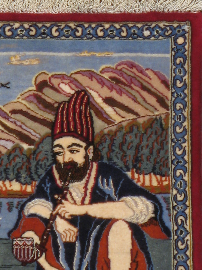 Vintage Persian Isfahan Pictorial Rug, No.16986 - Galerie Shabab