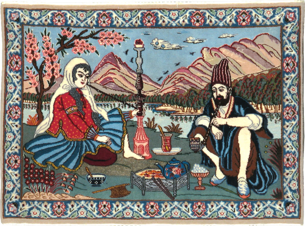 Vintage Isfahan Pictorial Rug, No.16987 - Galerie Shabab