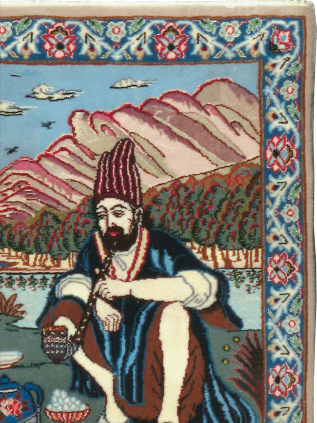 Vintage Isfahan Pictorial Rug, No.16987 - Galerie Shabab