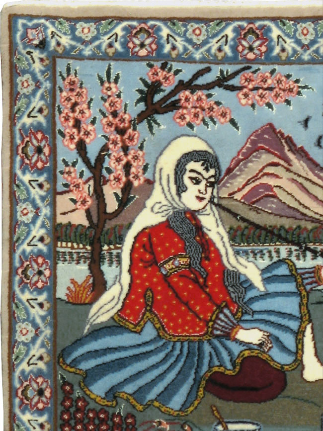 Vintage Isfahan Pictorial Rug, No.16987 - Galerie Shabab