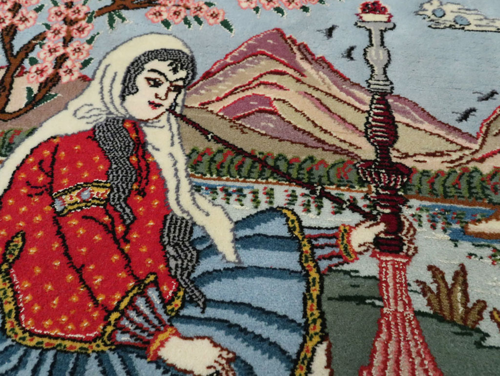 Vintage Isfahan Pictorial Rug, No.16987 - Galerie Shabab