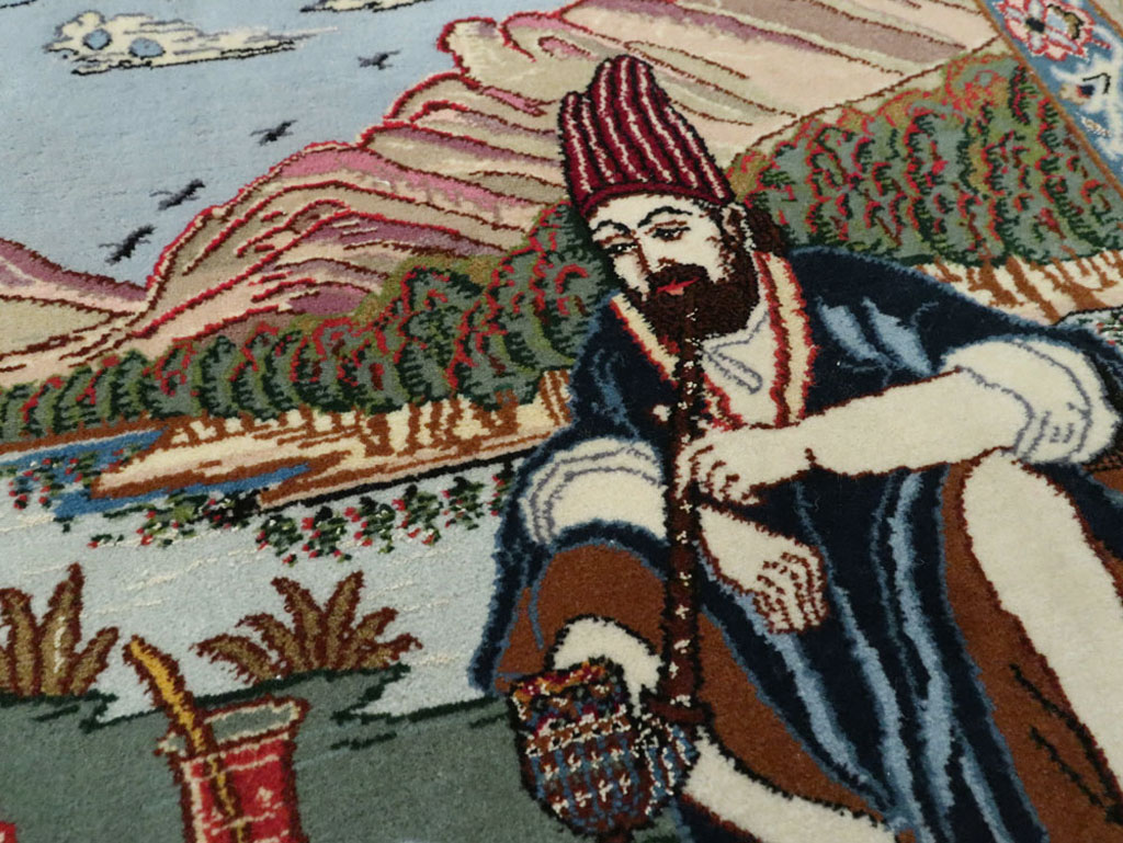 Vintage Isfahan Pictorial Rug, No.16987 - Galerie Shabab