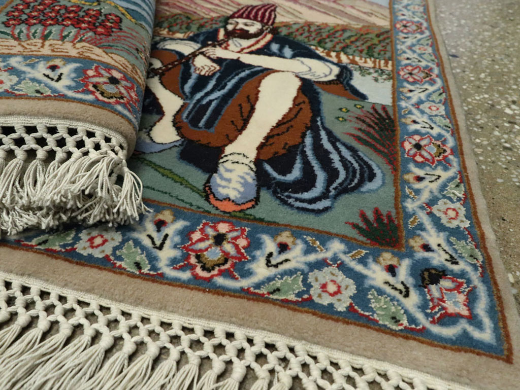 Vintage Isfahan Pictorial Rug, No.16987 - Galerie Shabab
