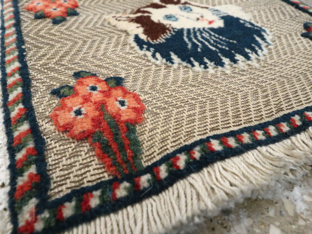 Vintage Persian Souf Tabriz Pictorial Rug (Pair: 1 of 2), No.16999 - Galerie Shabab