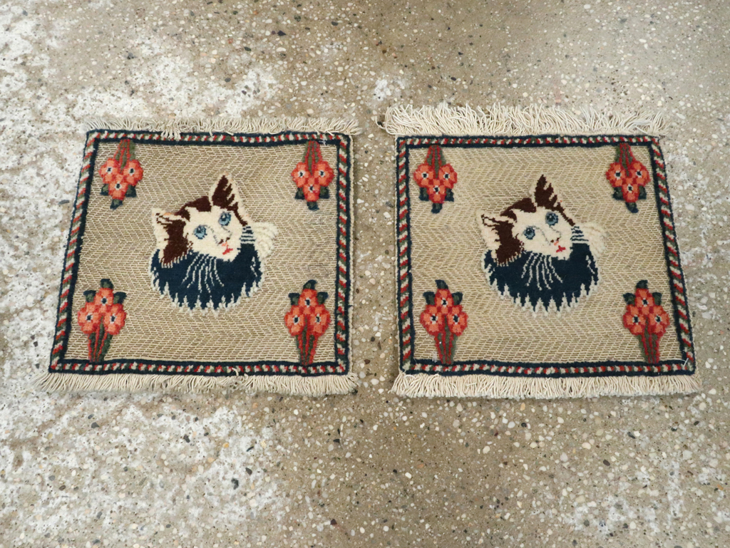 Vintage Persian Souf Tabriz Pictorial Rug (Pair: 1 of 2), No.16999 - Galerie Shabab