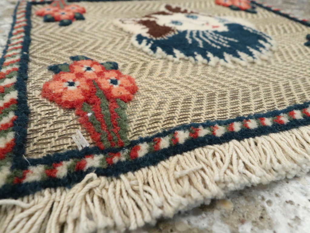 Vintage Persian Souf Tabriz Pictorial Rug (Pair: 2 of 2), No.17000 - Galerie Shabab