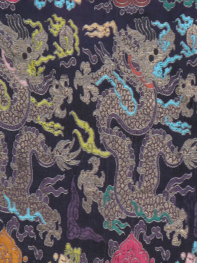 Vintage Burmese Dragon High Relief Richly Embroidered Tapestry, No.17001 - Galerie Shabab