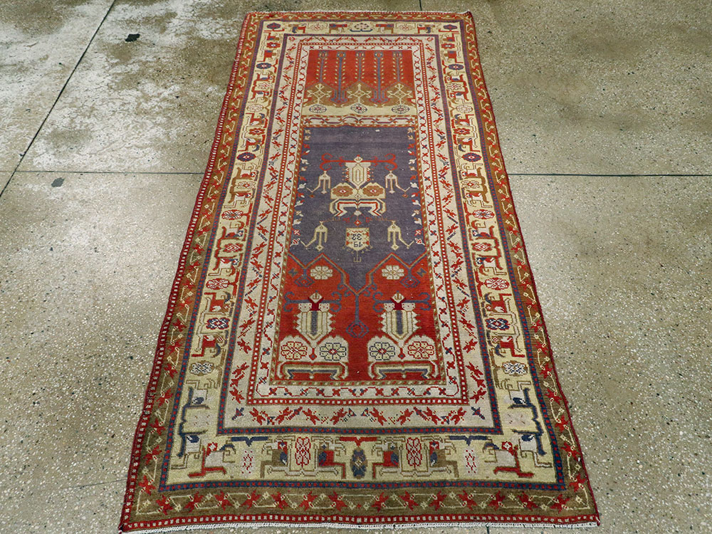 Rare Antique Silk Turkish Kayseri Rug, No.17019 - Galerie Shabab