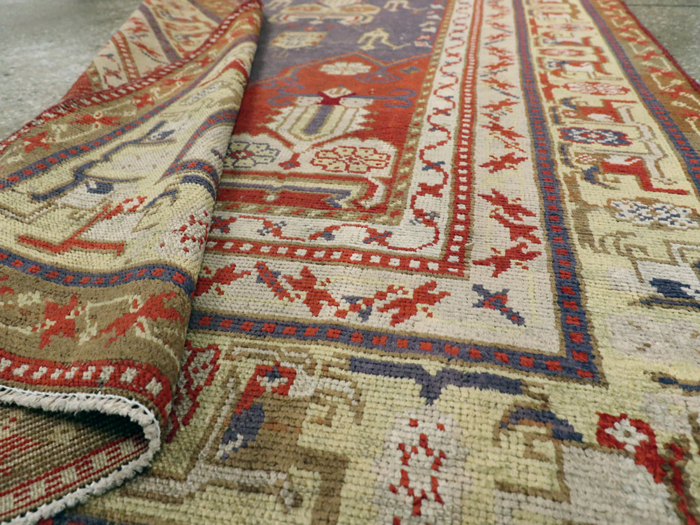 Rare Antique Silk Turkish Kayseri Rug, No.17019 - Galerie Shabab