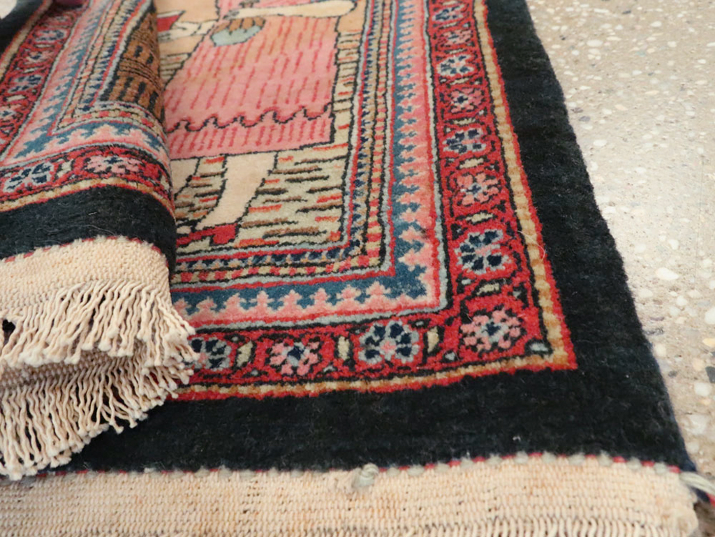 Vintage Persian Mashad Pictorial Rug (Pair: 2 of 2), No.17021 - Galerie Shabab