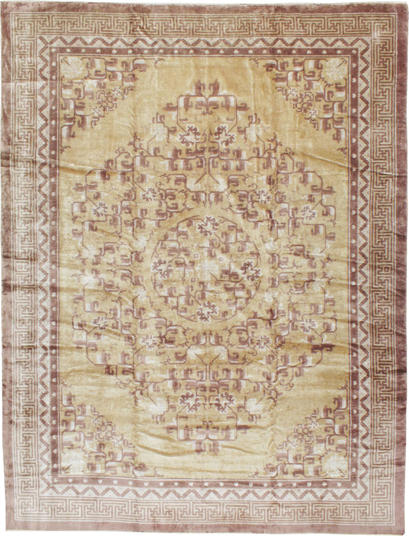 Vintage Chinese Peking Silk Carpet, No.17079 - Galerie Shabab