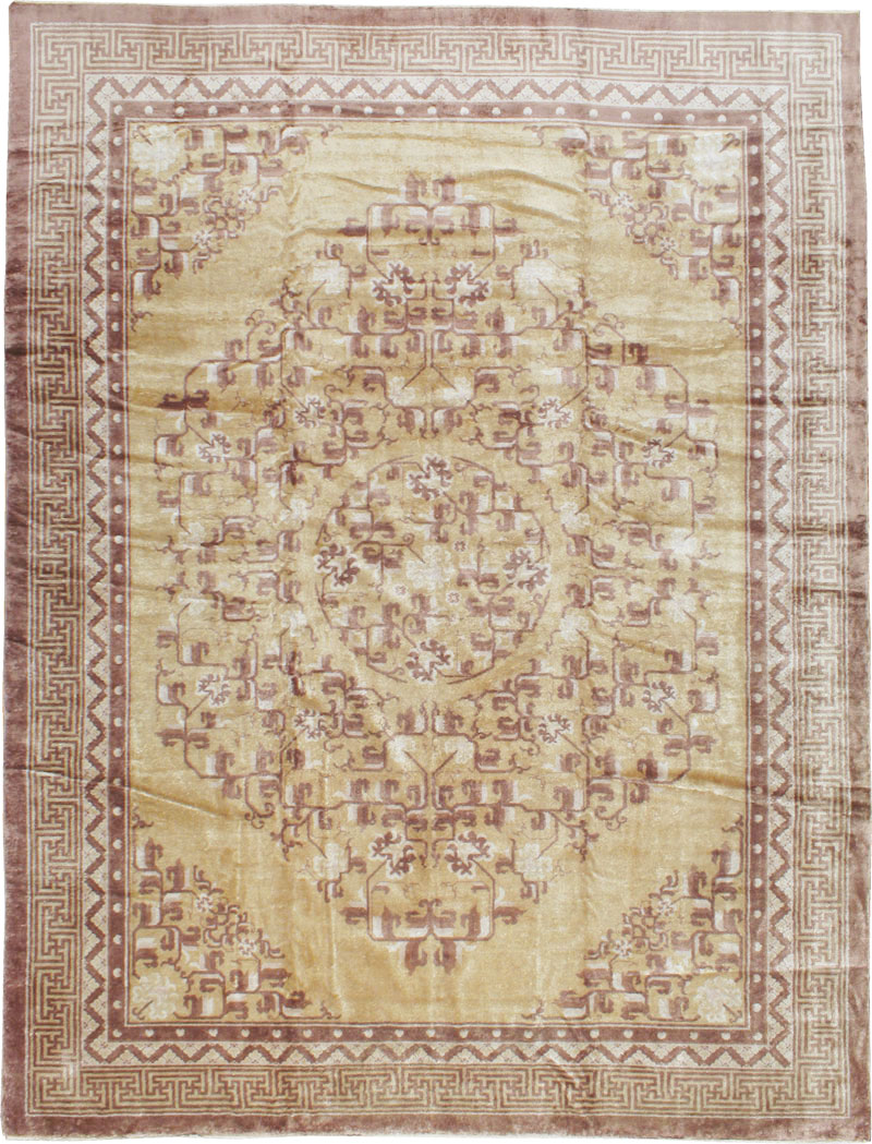Vintage Chinese Peking Silk Carpet, No.17079 - Galerie Shabab