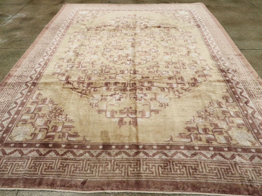 Vintage Chinese Peking Silk Carpet, No.17079 - Galerie Shabab