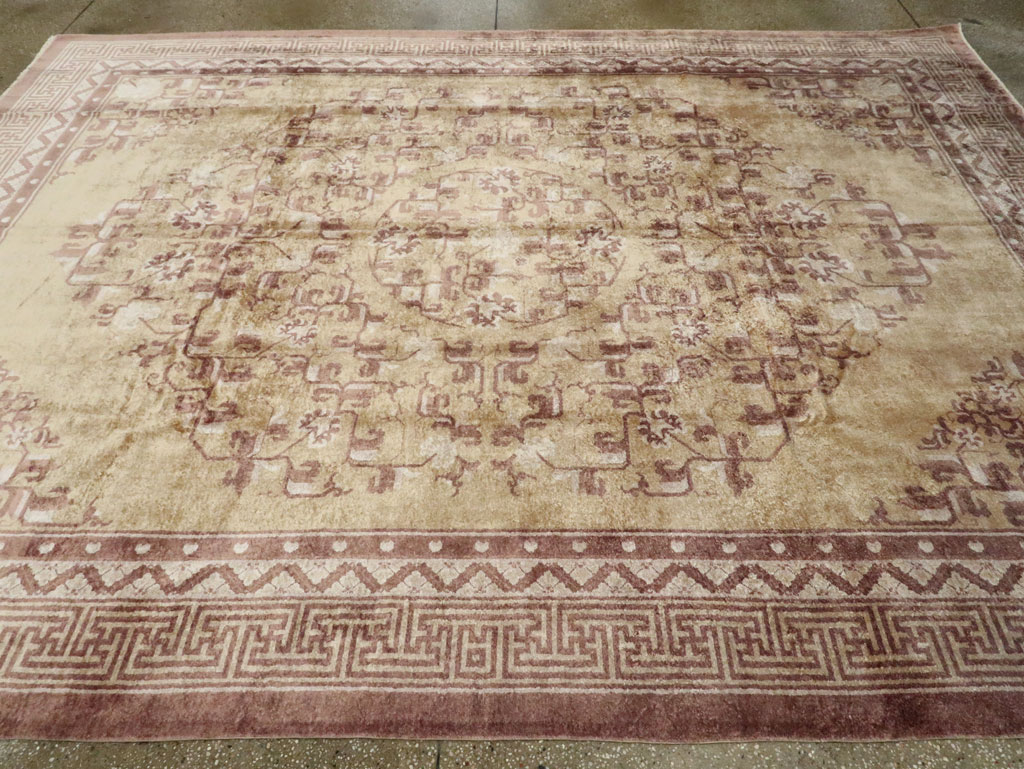 Vintage Chinese Peking Silk Carpet, No.17079 - Galerie Shabab