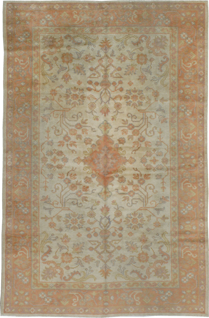 Antique Oushak Carpet, No.17122 - Galerie Shabab