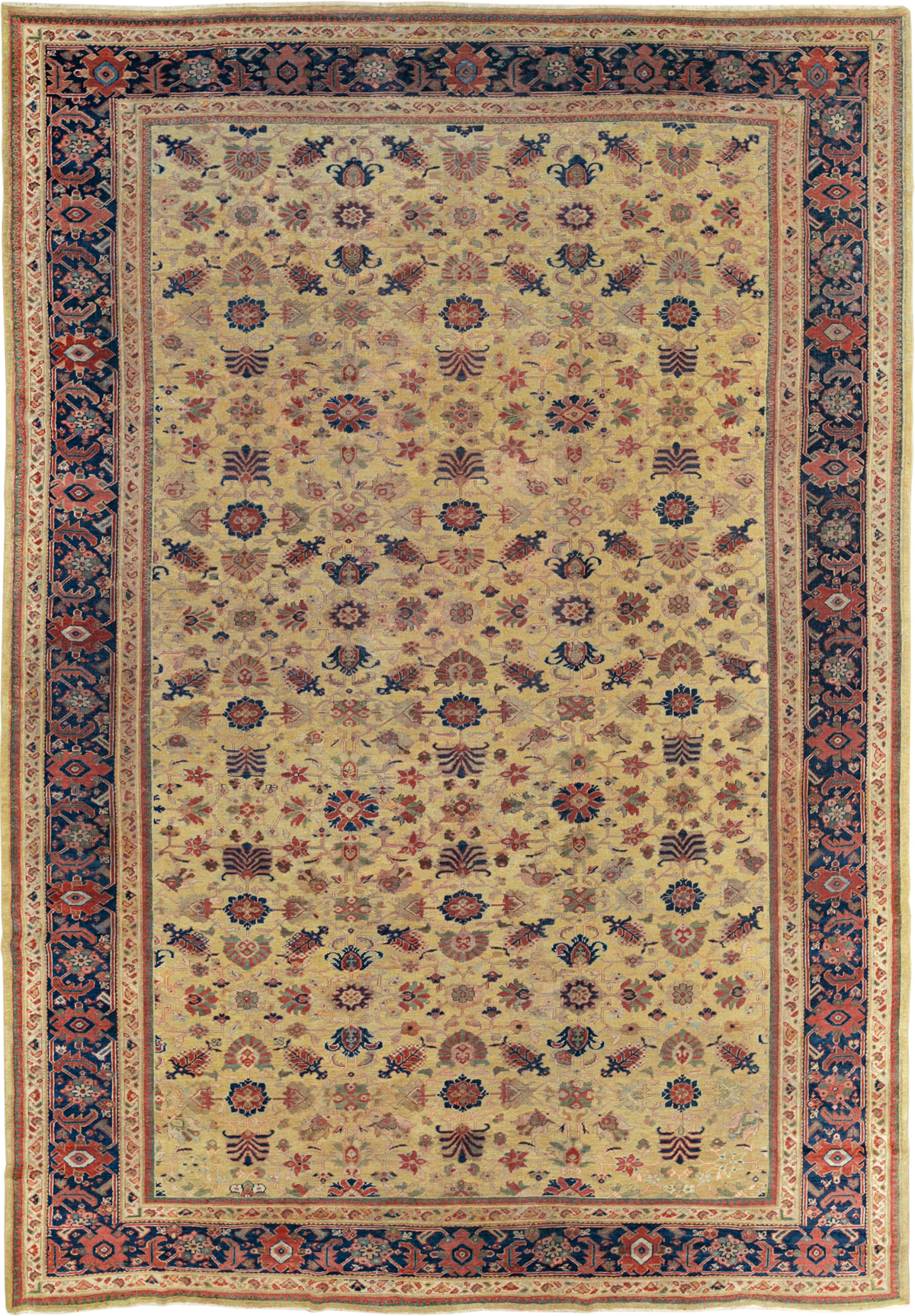 Antique Persian Mahal Large Room Size Carpet, No.17132 - Galerie Shabab
