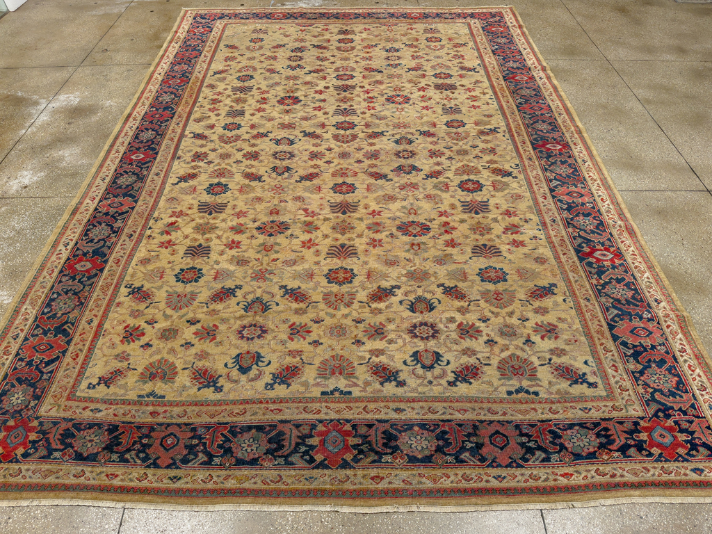 Antique Persian Mahal Large Room Size Carpet, No.17132 - Galerie Shabab