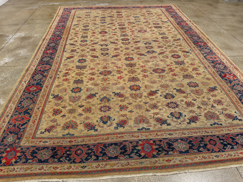 Antique Persian Mahal Large Room Size Carpet, No.17132 - Galerie Shabab