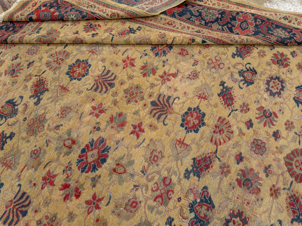 Antique Persian Mahal Large Room Size Carpet, No.17132 - Galerie Shabab
