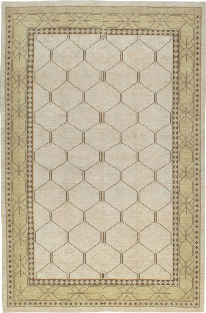 Vintage Persian Tabriz Modernist Carpet, No.17156 - Galerie Shabab