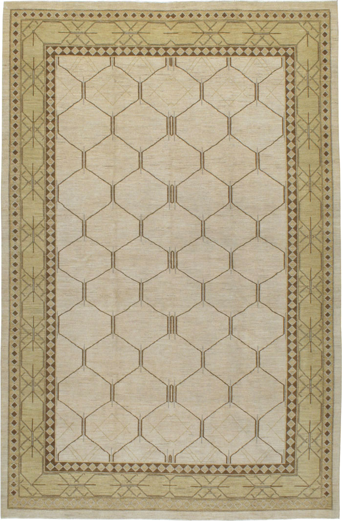 Vintage Persian Tabriz Modernist Carpet, No.17156 - Galerie Shabab