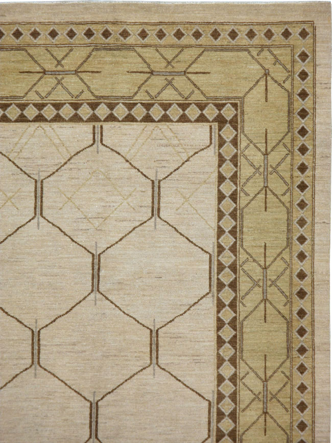 Vintage Persian Tabriz Modernist Carpet, No.17156 - Galerie Shabab