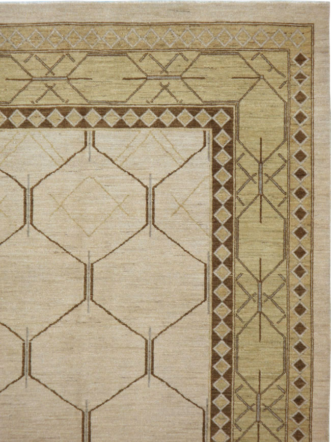 Vintage Persian Tabriz Modernist Carpet, No.17156 - Galerie Shabab