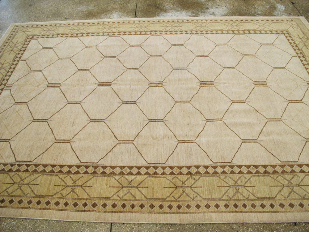 Vintage Persian Tabriz Modernist Carpet, No.17156 - Galerie Shabab