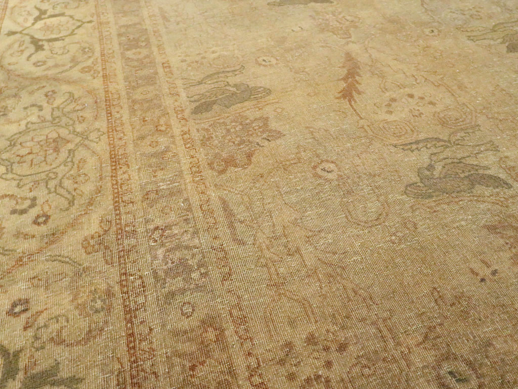 Antique Persian Tabriz Room Size Carpet, No.17181 - Galerie Shabab