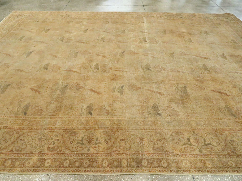 Antique Persian Tabriz Room Size Carpet, No.17181 - Galerie Shabab