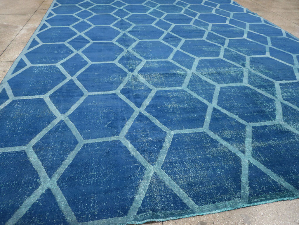 Vintage Deco Persian Tabriz Carpet, No.17221 - Galerie Shabab