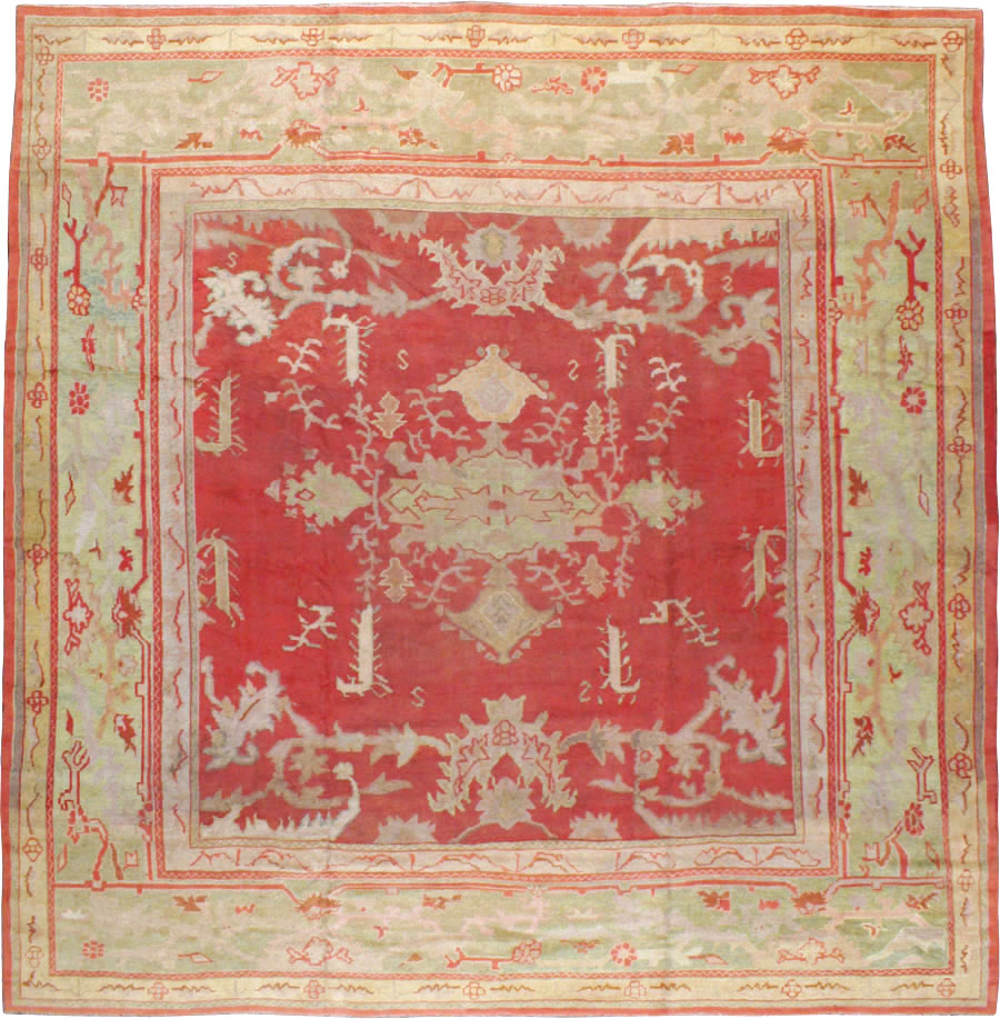 Antique Turkish Oushak Square Carpet, No.17245 - Galerie Shabab
